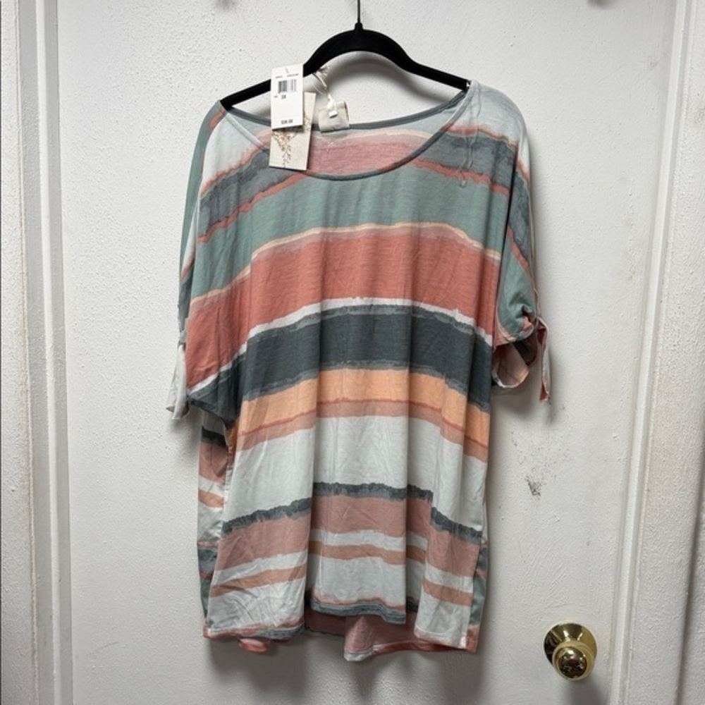 Casual Striped Short Sleeve Top